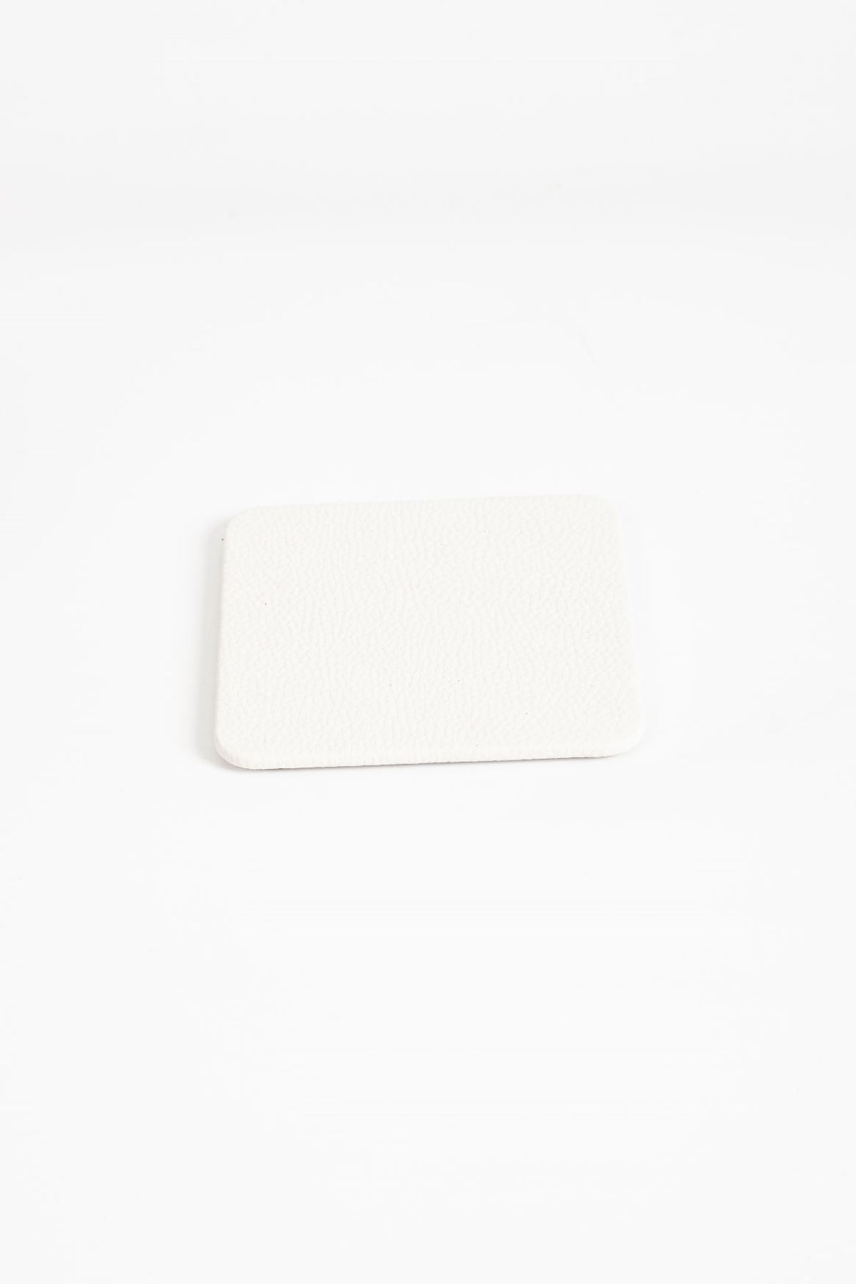 White Leather Coaster 3 Piece