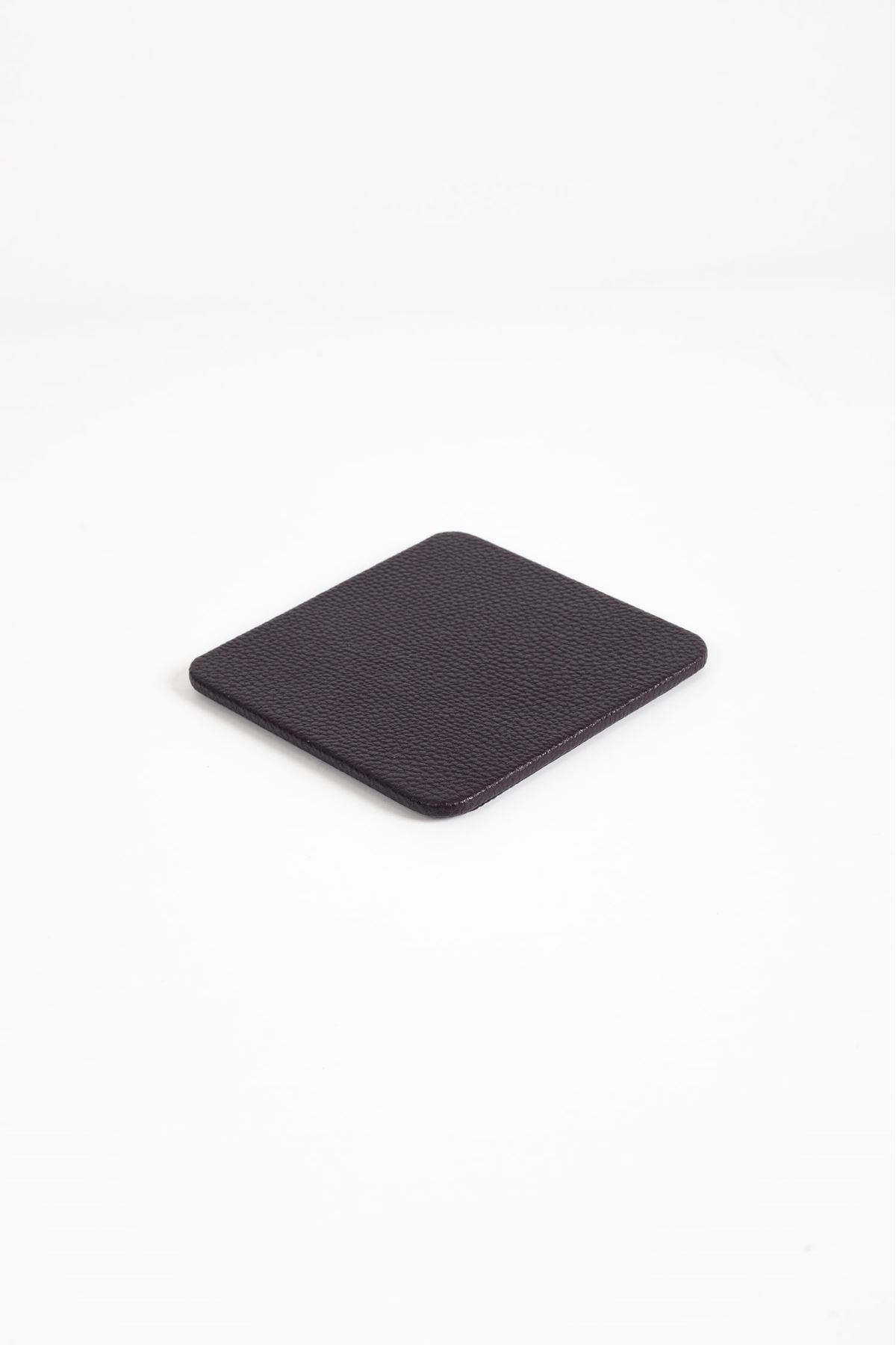 Brown Leather Square Coaster 1 Piece