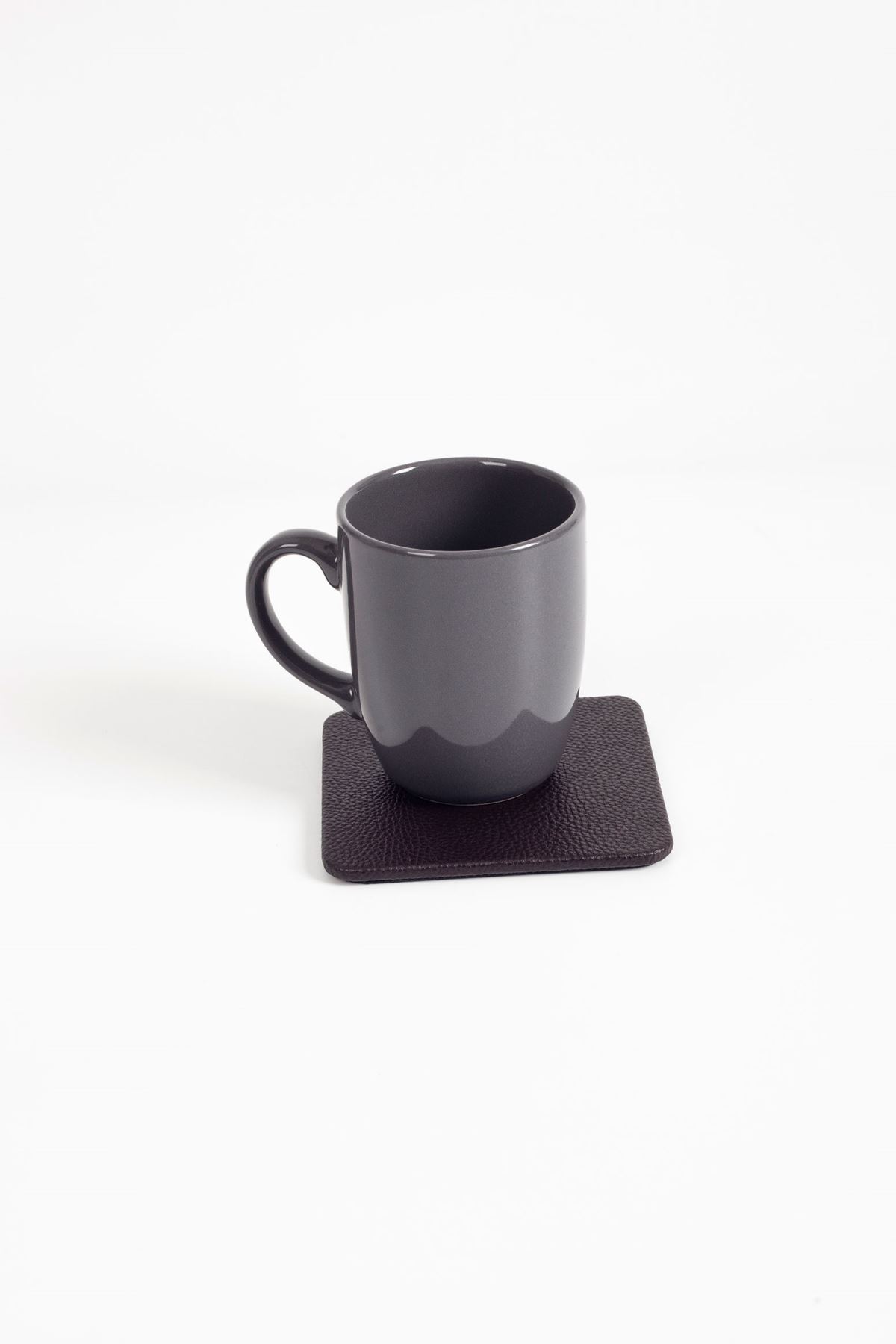 Brown Leather Square Coaster 1 Piece