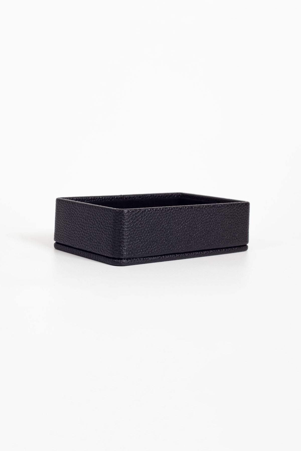 Felix Leather Accessory Box Black
