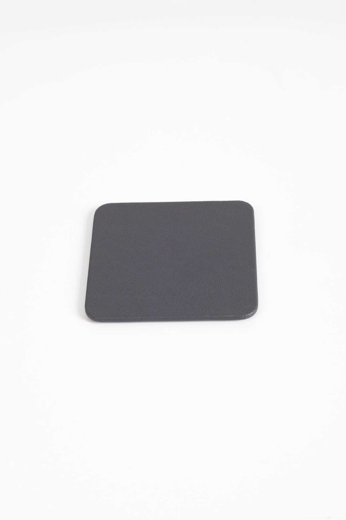 Anthracite Leather Square Coaster 1 Piece