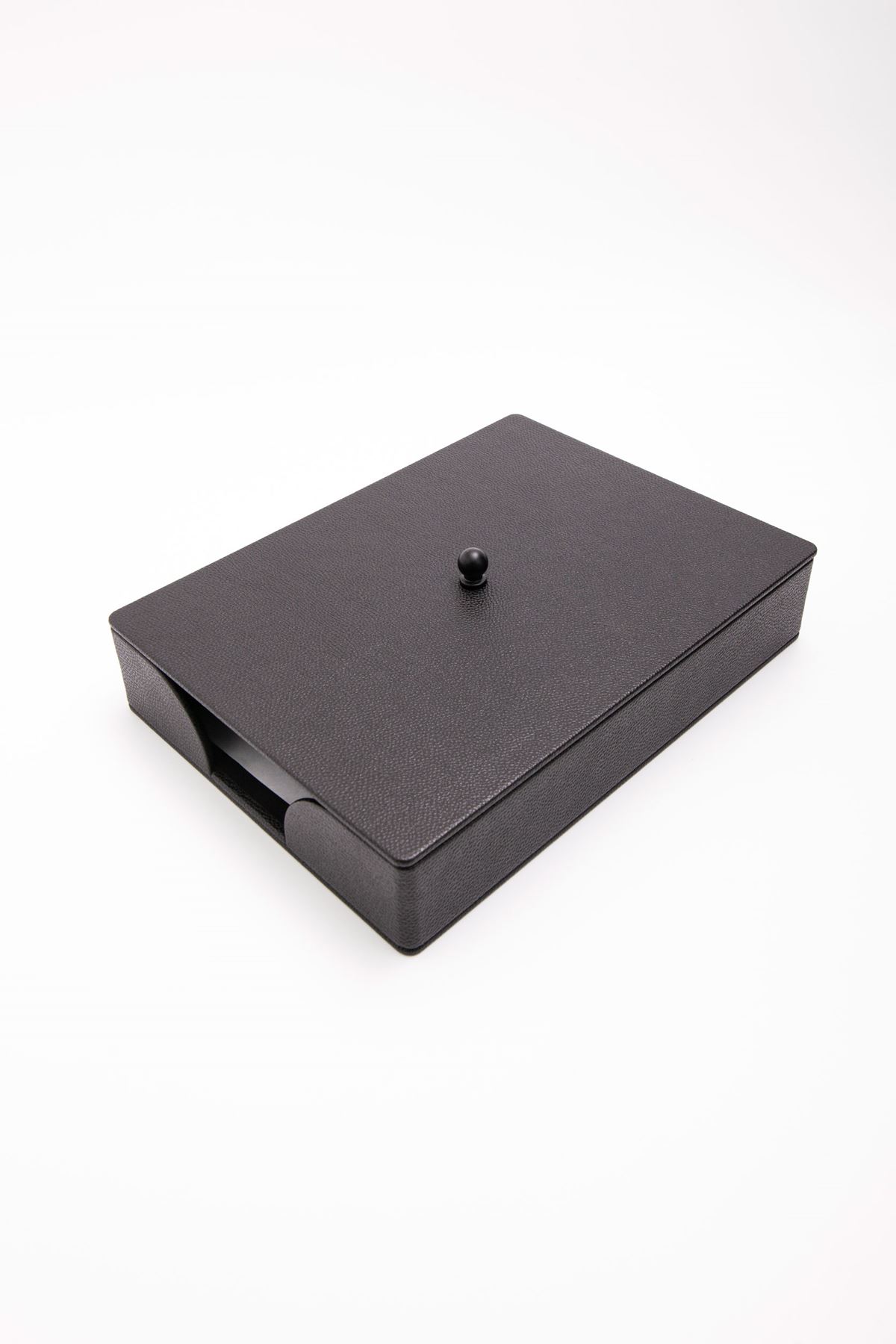 Roma Black Leather Document Shelf covered Model