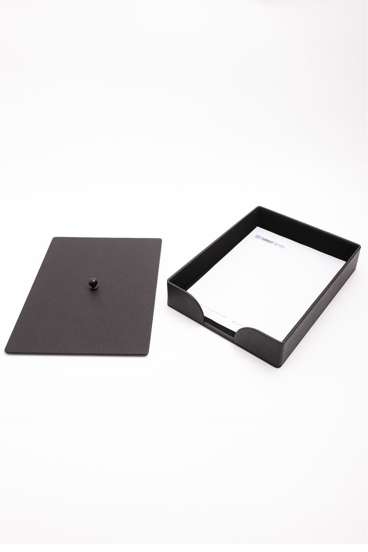 Roma Black Leather Document Shelf covered Model