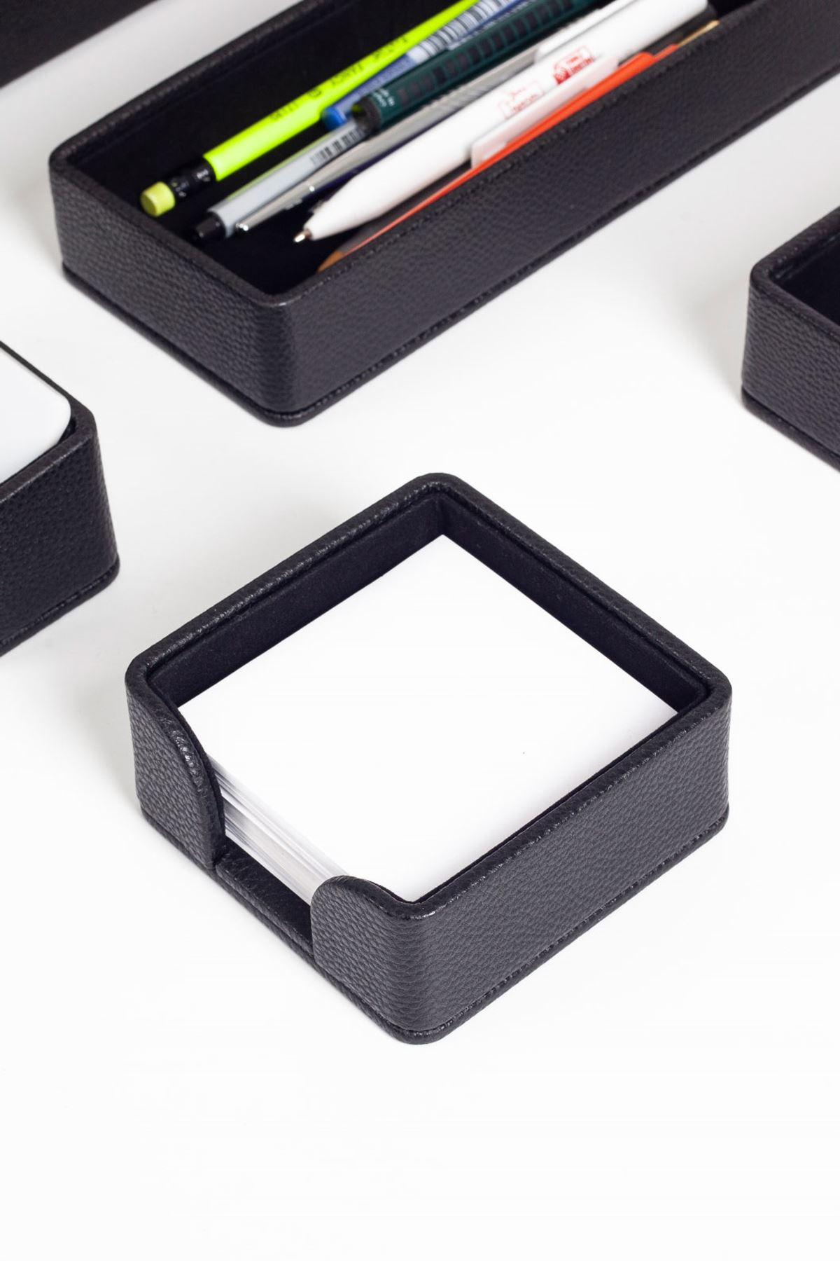 Felix Desktop Leather Organizer Set 6 Pieces Black