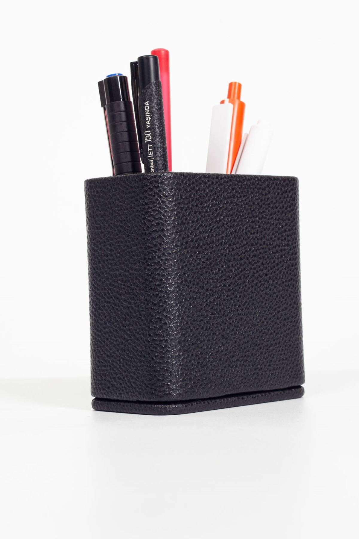 Felix Desktop Leather Pen Holder Black