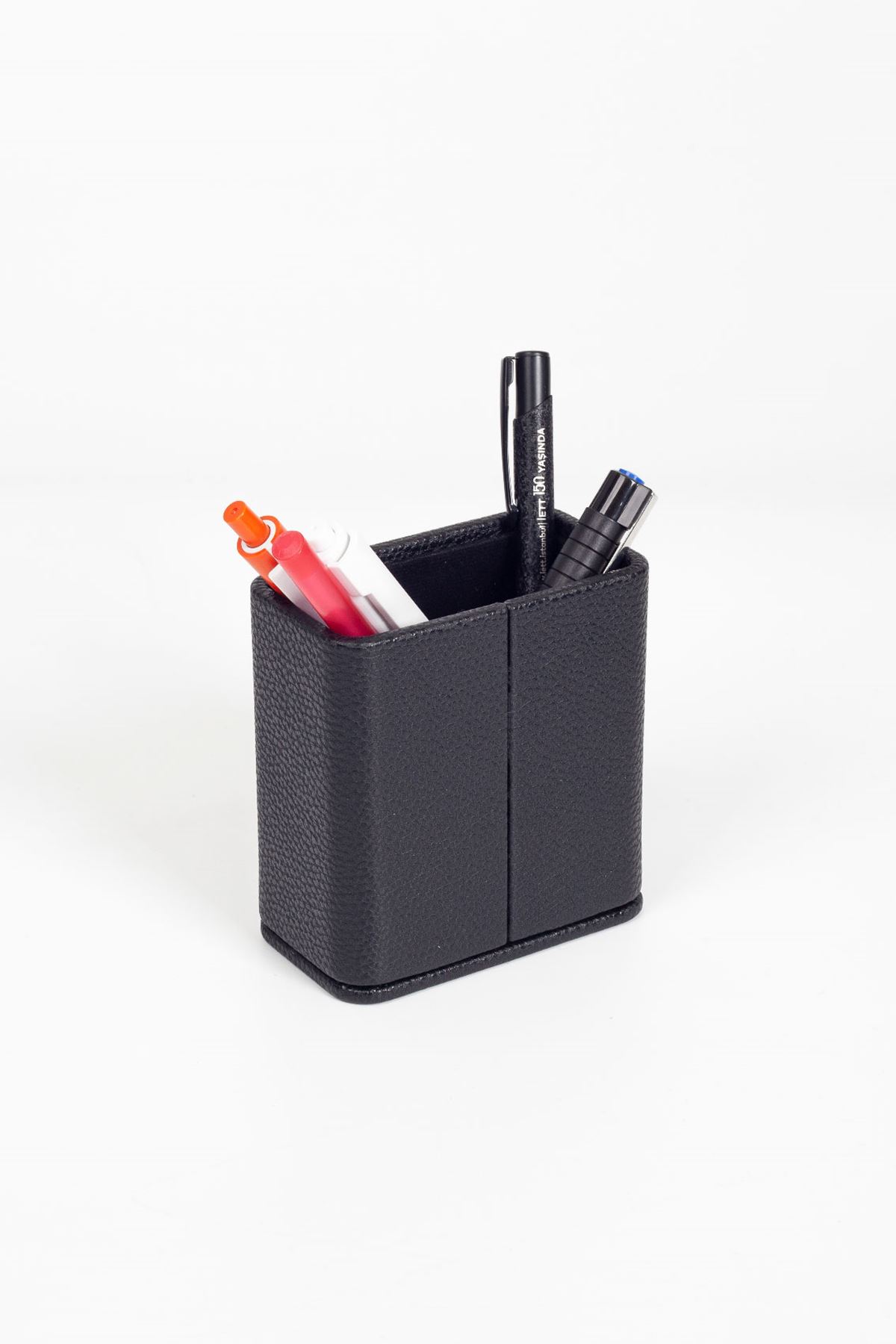 Felix Desktop Leather Pen Holder Black