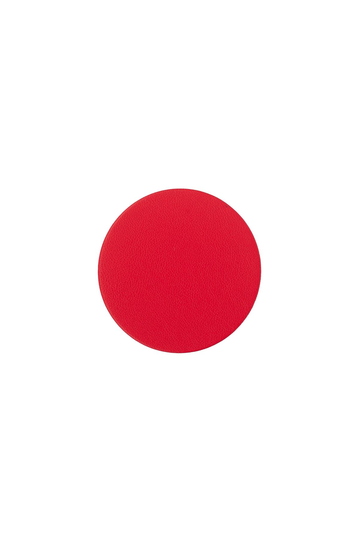 Kırmızı Oval Deri Bardak Altlığı