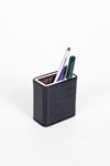 Desktop Croco Leather Pattern and Chrome Detailed Pen Holder
