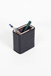 Croco Leather Pattern and Gold Detailed Pen Holder
