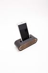 Leather Phone Holder Voice Controlled Wooden Detailed