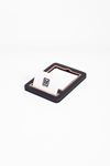 Black Leather Notepad and Business Card Holder Wooden Detailed 
